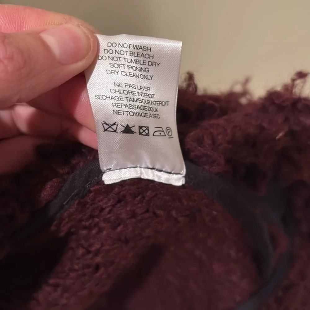 NWOT IRO Cathy woman's maroon fuzzy jacket